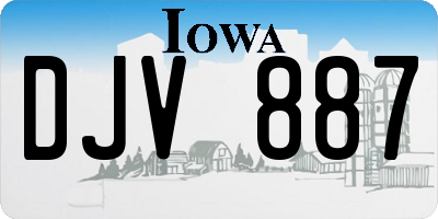 IA license plate DJV887