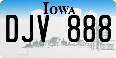 IA license plate DJV888