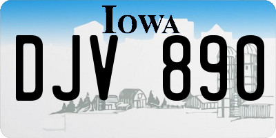 IA license plate DJV890