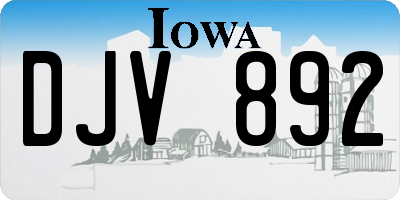 IA license plate DJV892