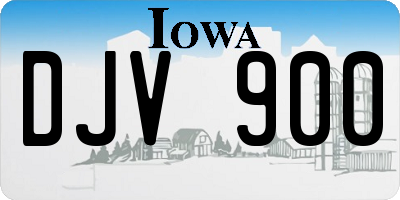 IA license plate DJV900