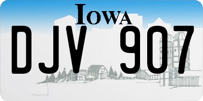 IA license plate DJV907