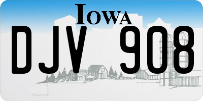 IA license plate DJV908