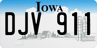 IA license plate DJV911