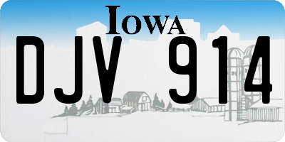 IA license plate DJV914