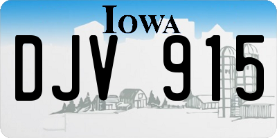 IA license plate DJV915