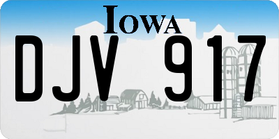 IA license plate DJV917