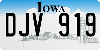 IA license plate DJV919