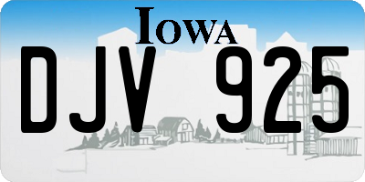 IA license plate DJV925