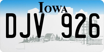 IA license plate DJV926