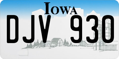 IA license plate DJV930