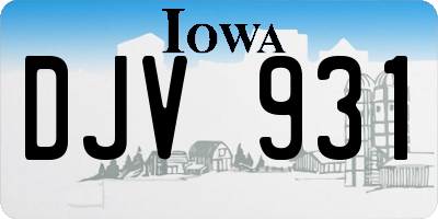 IA license plate DJV931