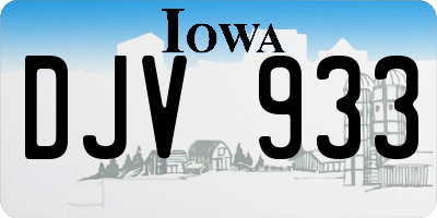 IA license plate DJV933