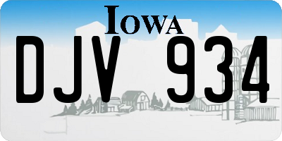 IA license plate DJV934