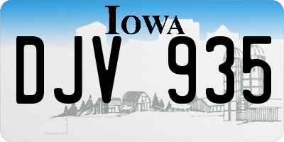 IA license plate DJV935