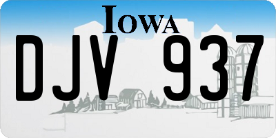 IA license plate DJV937