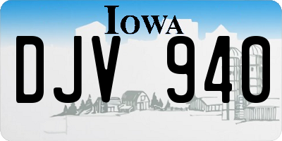 IA license plate DJV940