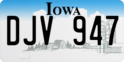 IA license plate DJV947