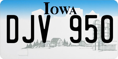 IA license plate DJV950