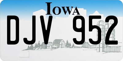 IA license plate DJV952