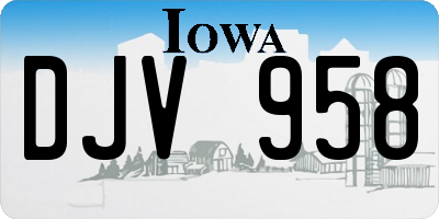IA license plate DJV958