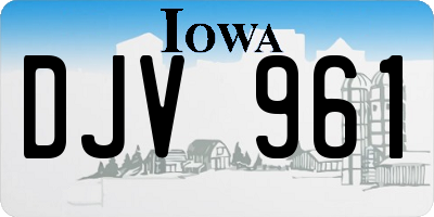 IA license plate DJV961