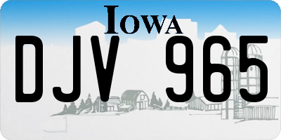 IA license plate DJV965