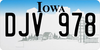 IA license plate DJV978