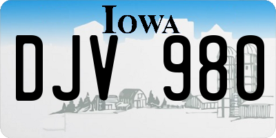 IA license plate DJV980