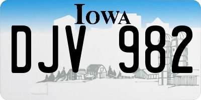 IA license plate DJV982
