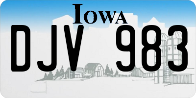 IA license plate DJV983