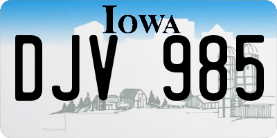 IA license plate DJV985