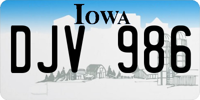 IA license plate DJV986