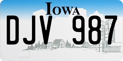 IA license plate DJV987
