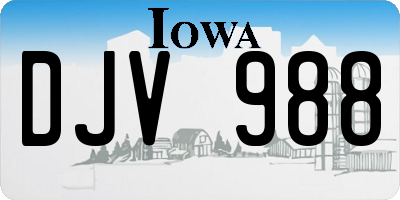 IA license plate DJV988