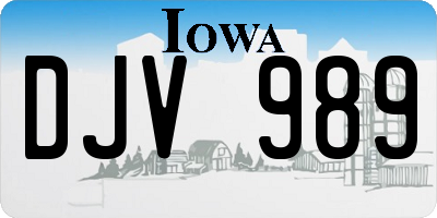 IA license plate DJV989