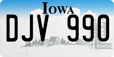 IA license plate DJV990