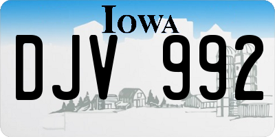 IA license plate DJV992
