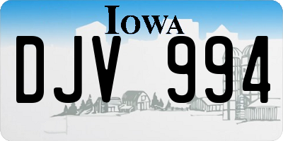 IA license plate DJV994