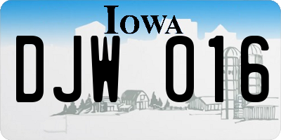 IA license plate DJW016