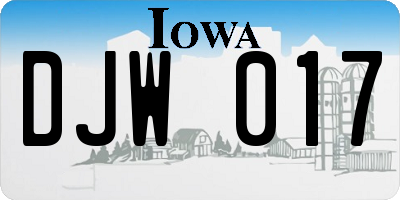 IA license plate DJW017