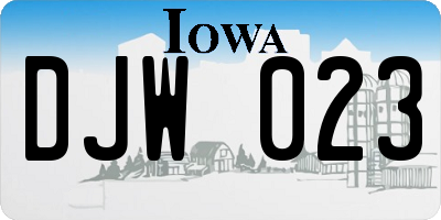 IA license plate DJW023
