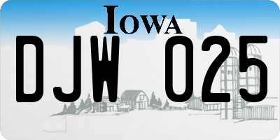 IA license plate DJW025