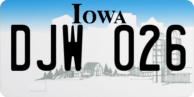 IA license plate DJW026