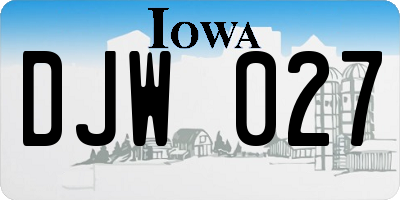 IA license plate DJW027
