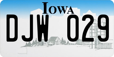IA license plate DJW029