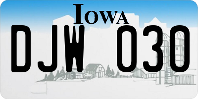 IA license plate DJW030