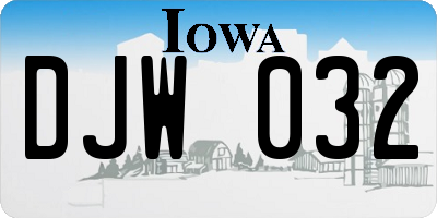 IA license plate DJW032