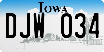 IA license plate DJW034
