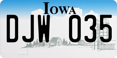 IA license plate DJW035